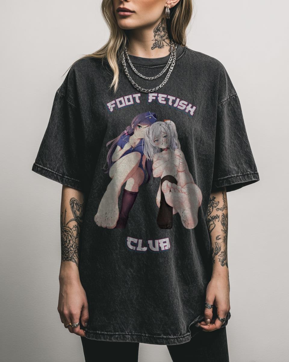 Foot Fetish Club Adult Anime Graphic T-Shirt – Hentai Kawaii Japan Art