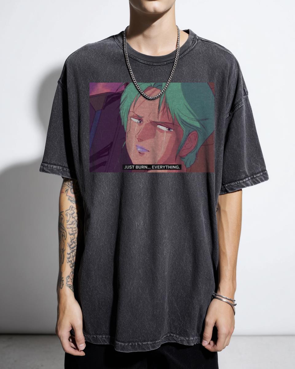 Four Murasame Gundam Z Anime Girl T-Shirt - Vaporwave Aesthetic Design
