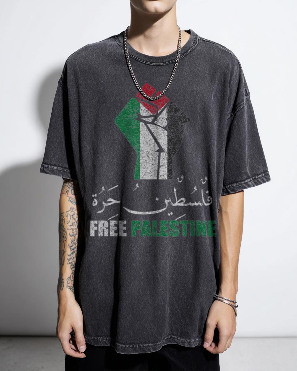 Free Palestine Arabic Support Gaza Jerusalem T-Shirt - Palestine Lives Matter Activist Tee