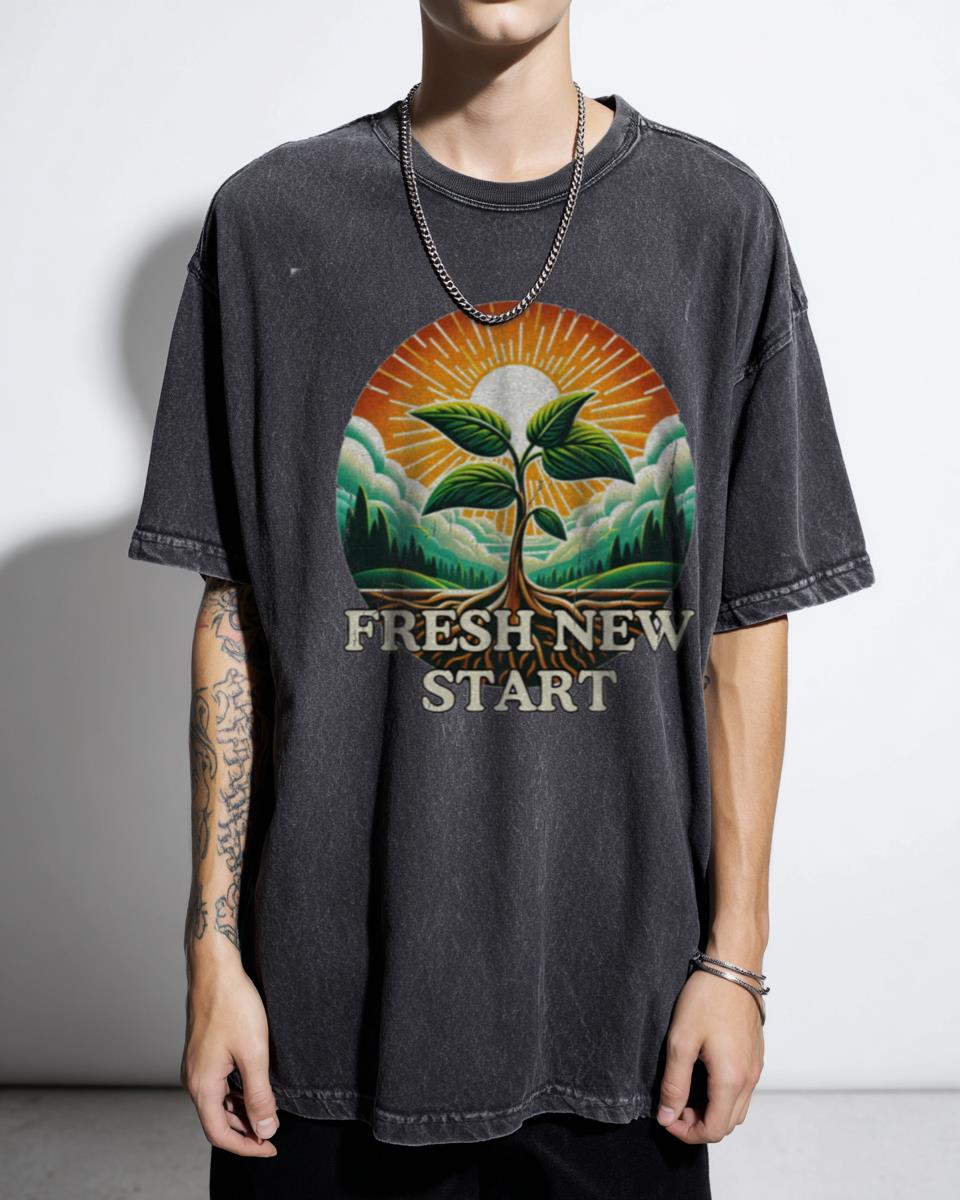 Fresh New Start Earth Green Plants T-Shirt - Rebirth Renew Nature Tee