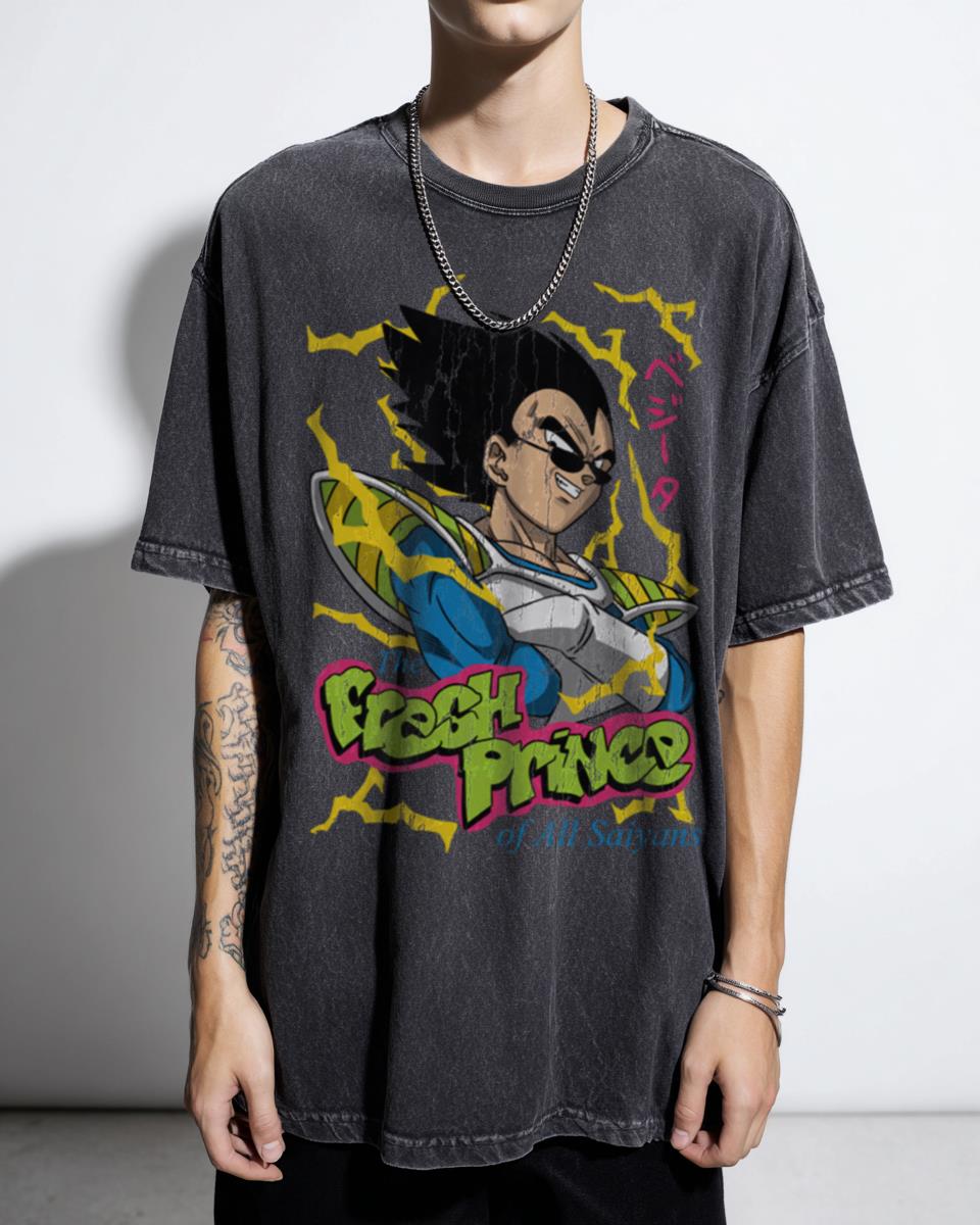 Fresh Prince of All Saiyans Anime Parody T-Shirt - Dragon Ball Z Fan