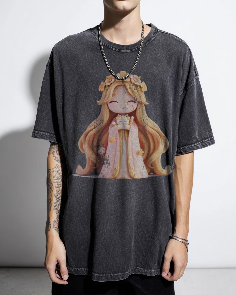 Freya Norse Goddess with Cats Fantasy Art Tee