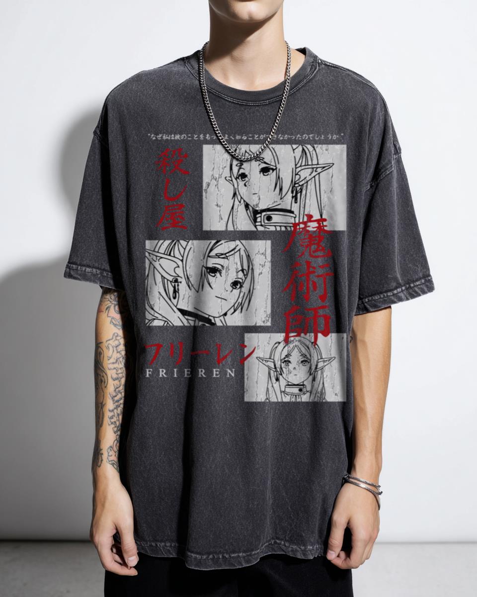 Frieren the Elf Mage Anime T-Shirt - Beyond Journey's End Magic Fan