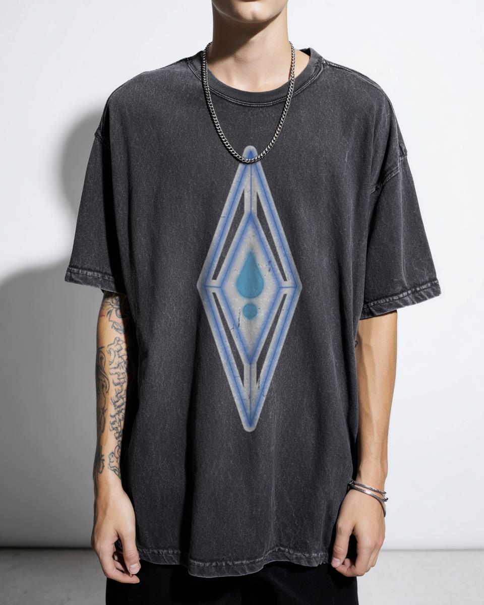 Frozen Water Element Disney Fan Acidwash T-Shirt