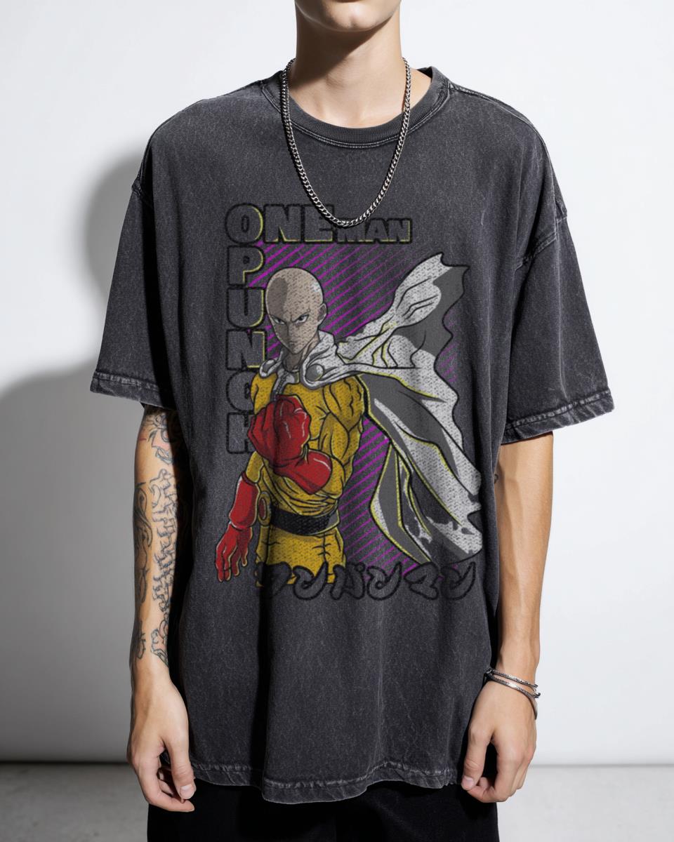 Fubuki One-Punch Man Acidwash T-Shirt | Hellish Blizzard
