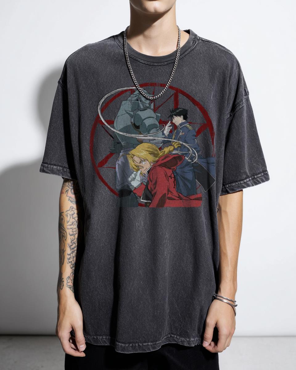 Fullmetal Alchemist Alchemist Trio Anime T-Shirt - Edward Alphonse Elric Roy Mustang Manga Art