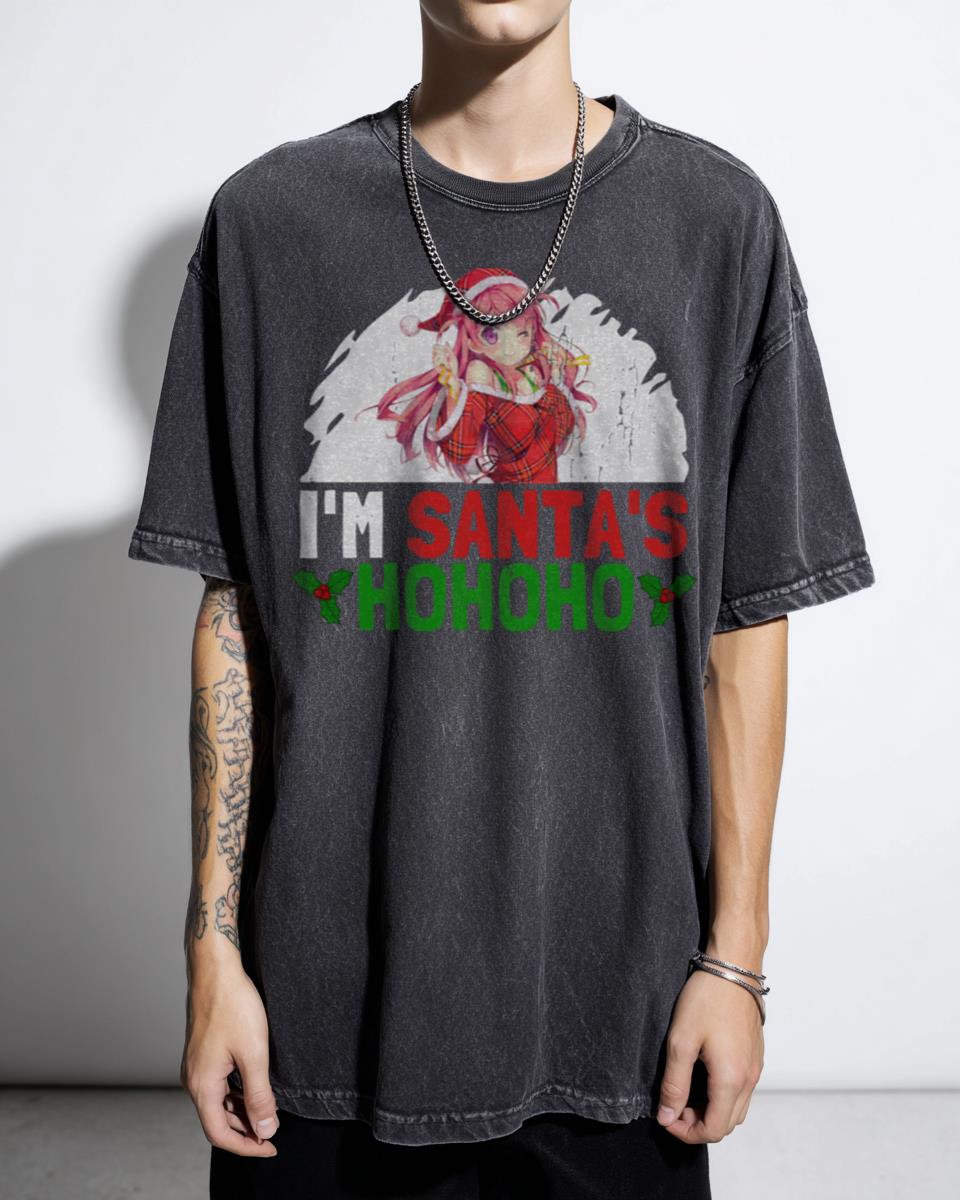 Funny Anime Girl Santa HoHoHo Christmas T-Shirt - Sexy Holidays