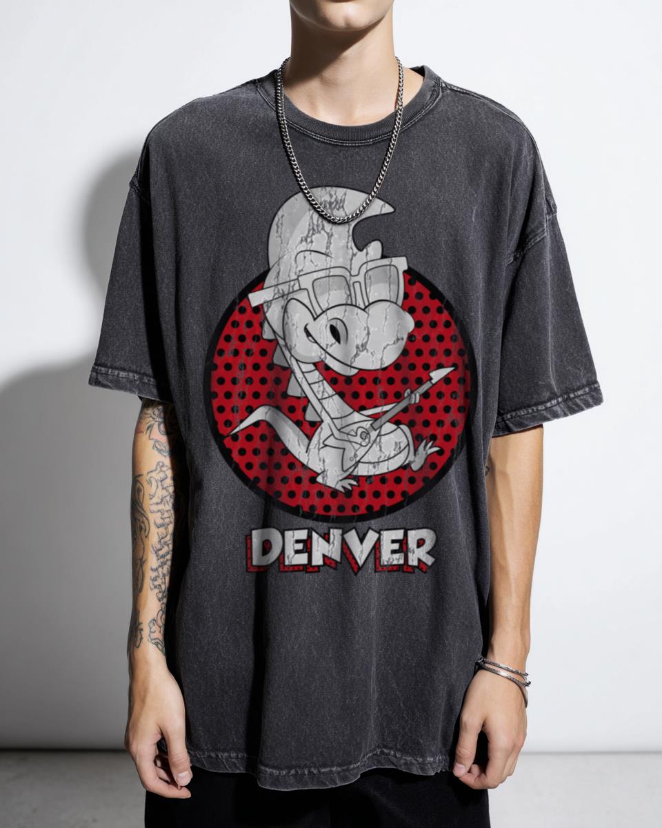 Funny Denver The Last Dinosaur 80s Cartoon T-Shirt - Retro Skate Dino Tee