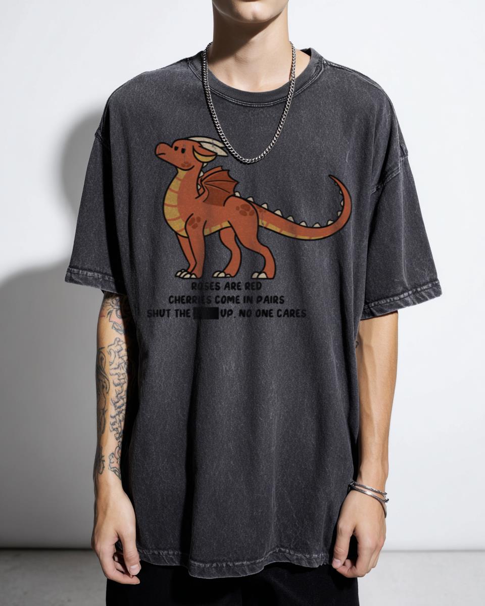 Funny Disrespectful Dragon Art T-Shirt - Annoyed Fantasy Creature Tee