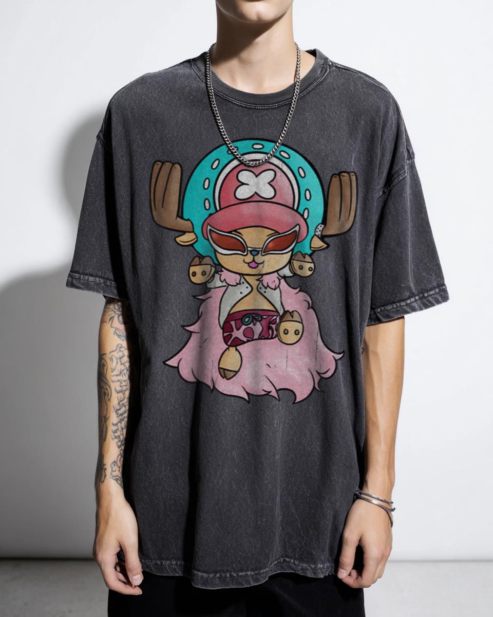 Funny Doflamingo & Chopper One Piece T-Shirt - Anime Crossover Fan Art
