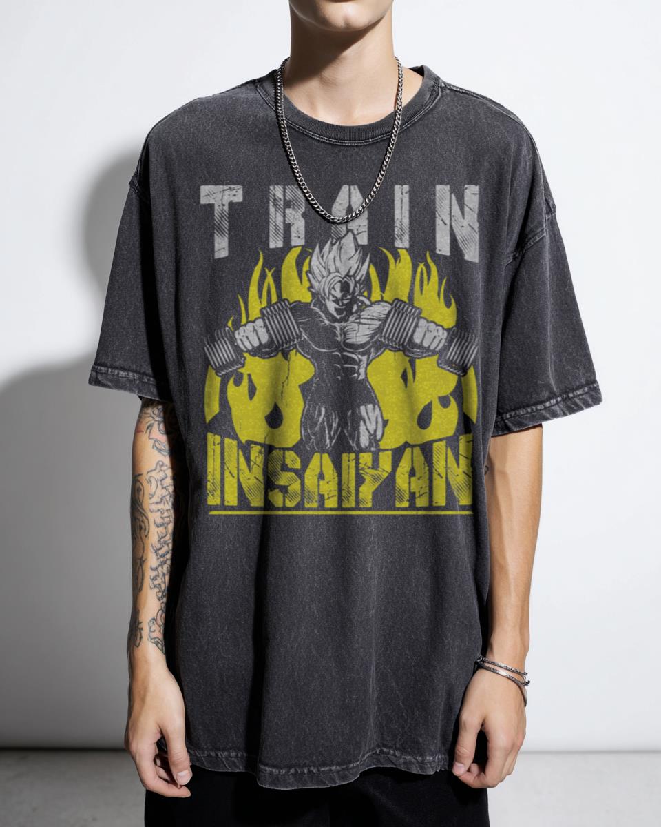 Funny Dragon Ball Z 'Train Insaiyan' Goku T-Shirt - Super Saiyan Pun Tee