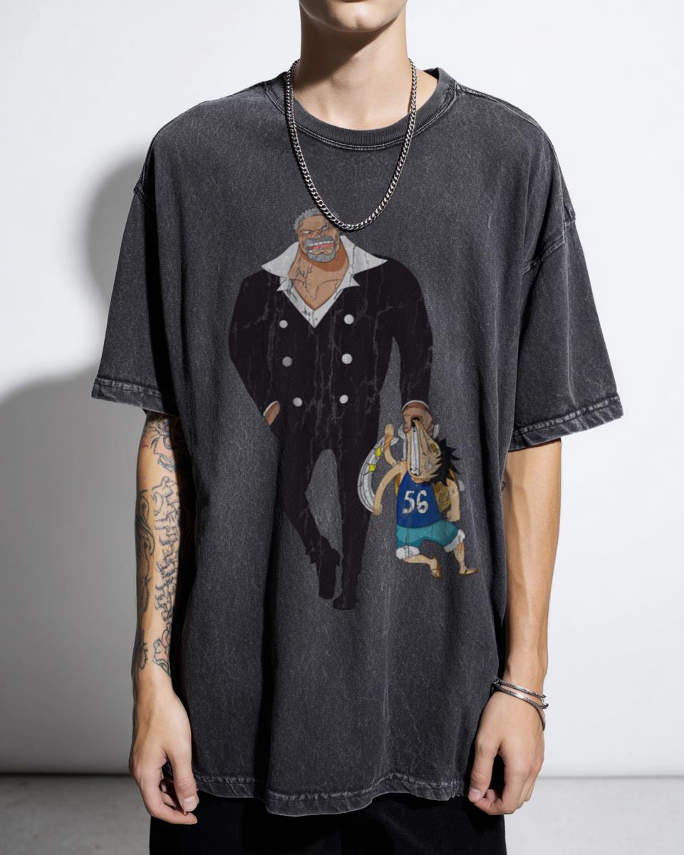 Funny Garp & Kid Luffy One Piece Anime T-Shirt