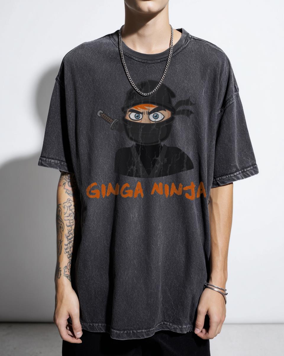 Funny 'Ginga Ninja Ginger AF' Redhead T-Shirt - Novelty Irish Scottish Flame Hair Tee