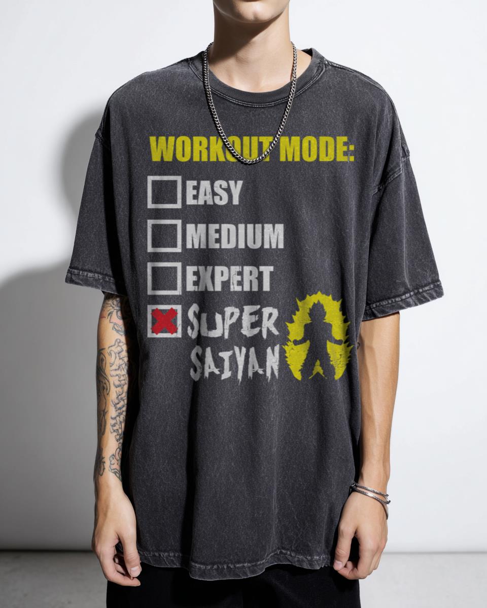 Funny Goku Super Saiyan Workout Mode T-Shirt - Dragon Ball Z Anime Gym Tee Men