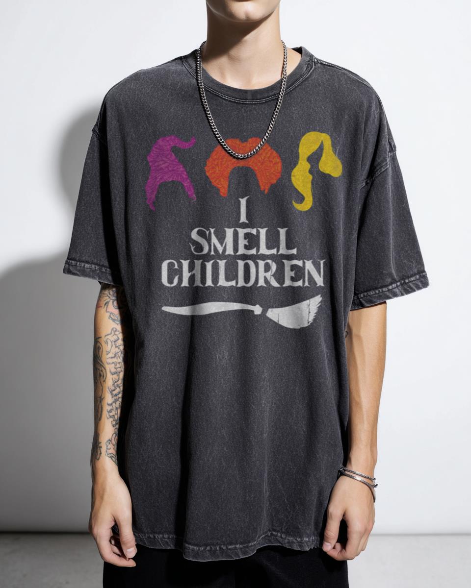 Funny Hocus Pocus 'I Smell Children' T-Shirt - Halloween Teacher Sanderson Sisters Gift