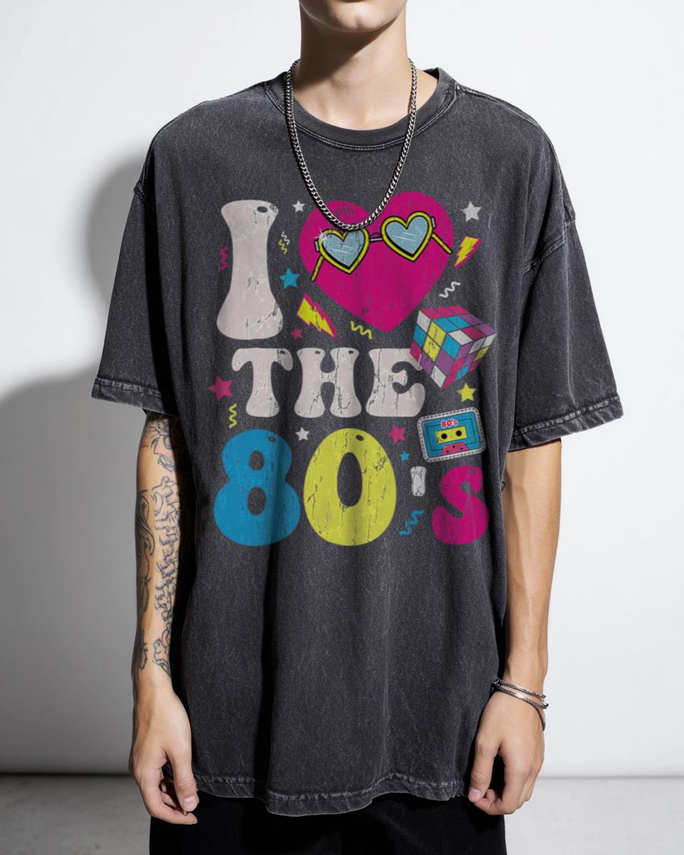 Funny 'I Love The 80s' Vintage Retro T-Shirt - Eighties Party Wear