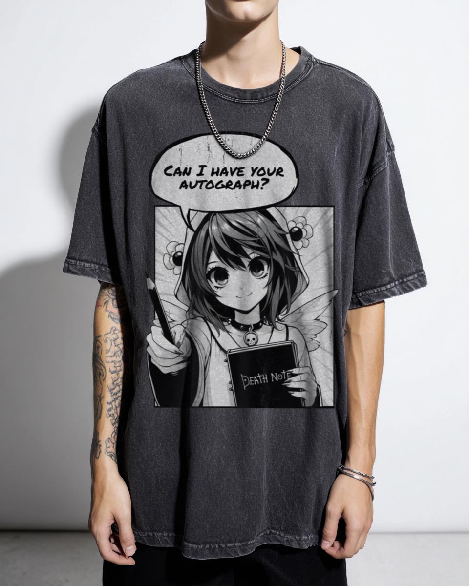 Funny Kawaii Anime Girl 'Can I Have Your Autograph?' T-Shirt - Cute Manga Joke Apparel