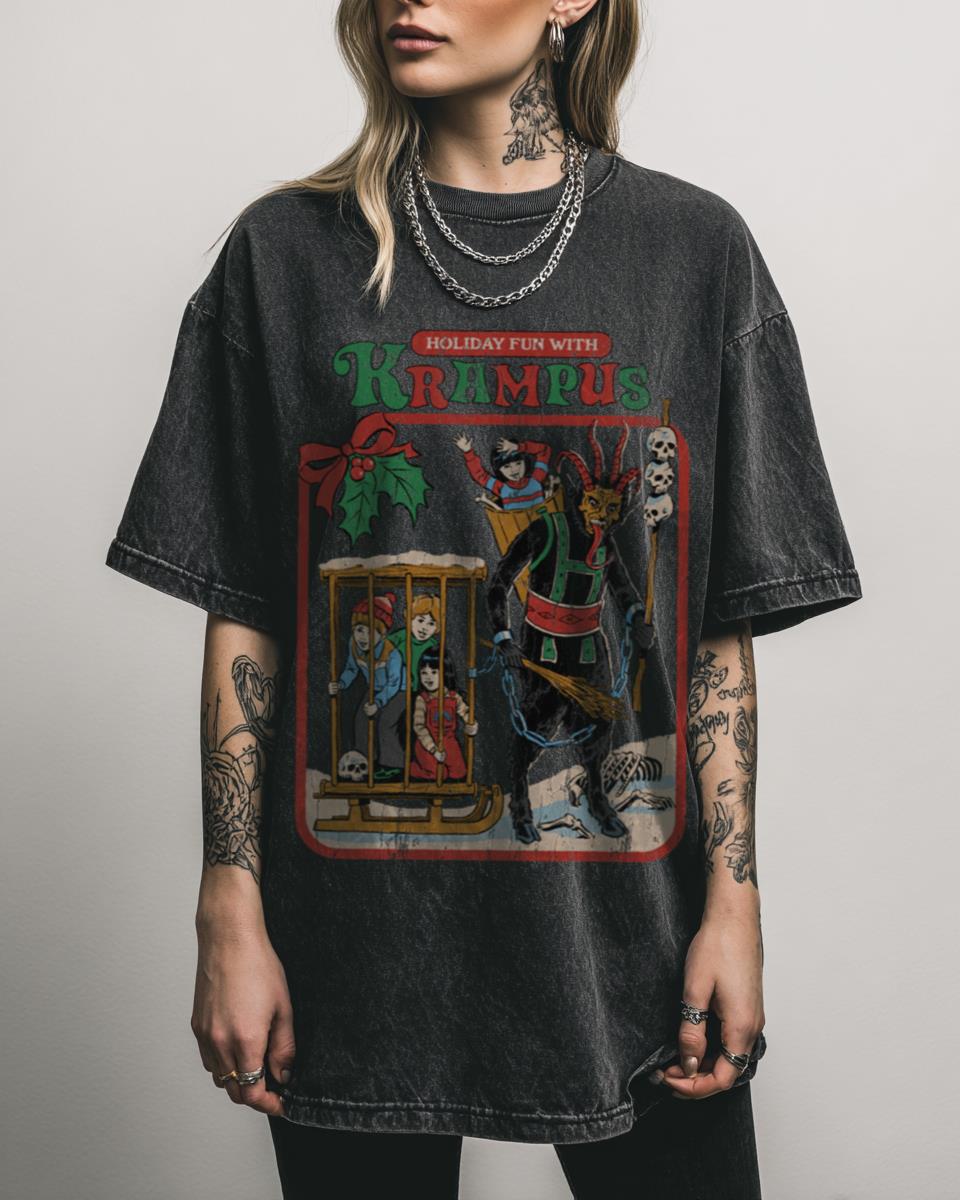 Funny Krampus Christmas Graphic Tee | Retro Horror Holiday Shirt
