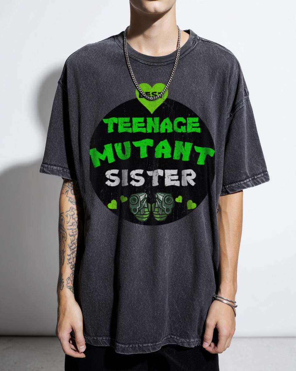 Funny Mutant Teenager Sister Ninja Turtles Love Acidwash T-Shirt - Boys & Girls Gift