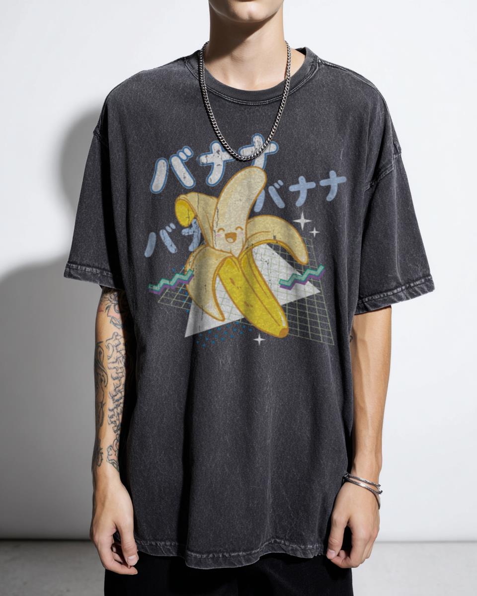 Funny Retro 90s Japanese Kawaii Banana T-Shirt - Vaporwave Anime Aesthetic