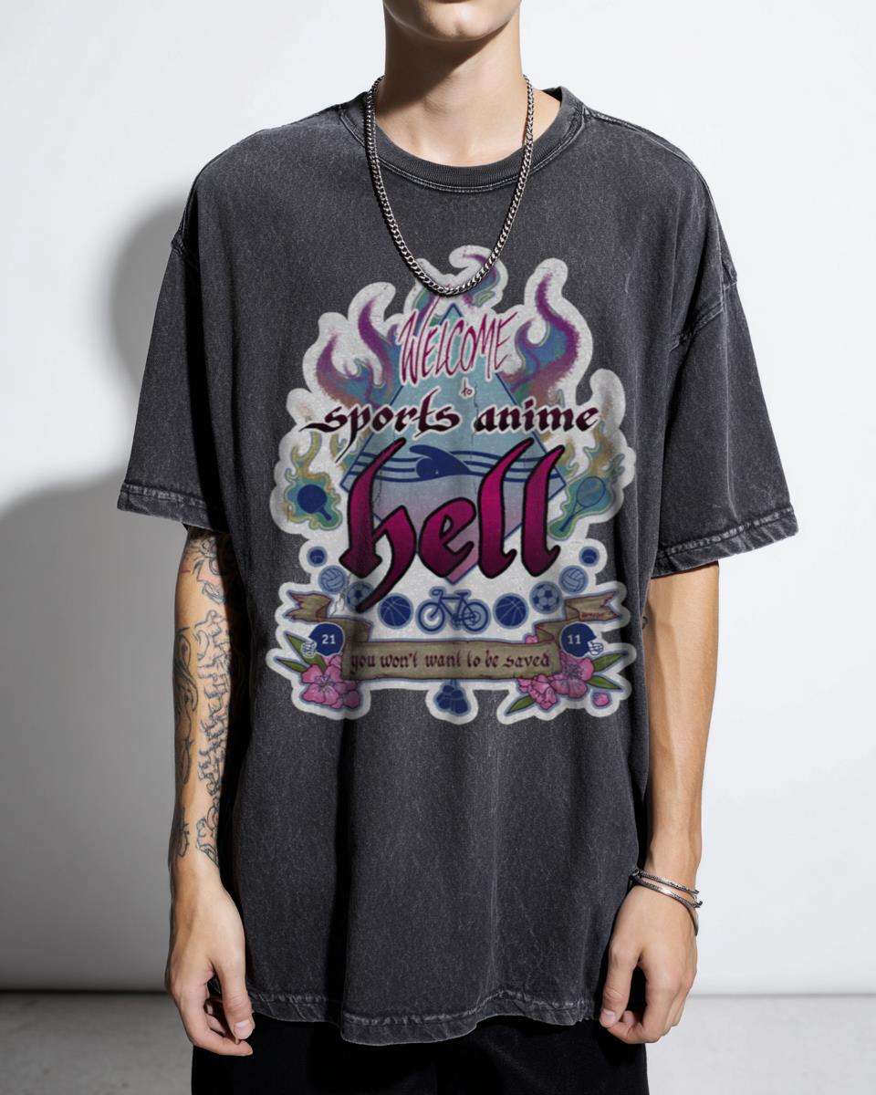 Funny 'Sports Anime Hell' Manga T-Shirt - Weeaboo Fan Humor Graphic Tee