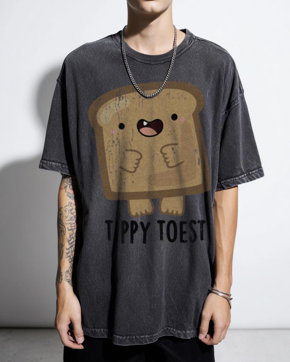 Funny Tippy Toe Toast Puns T-Shirt - Cute Food Cartoon Humor