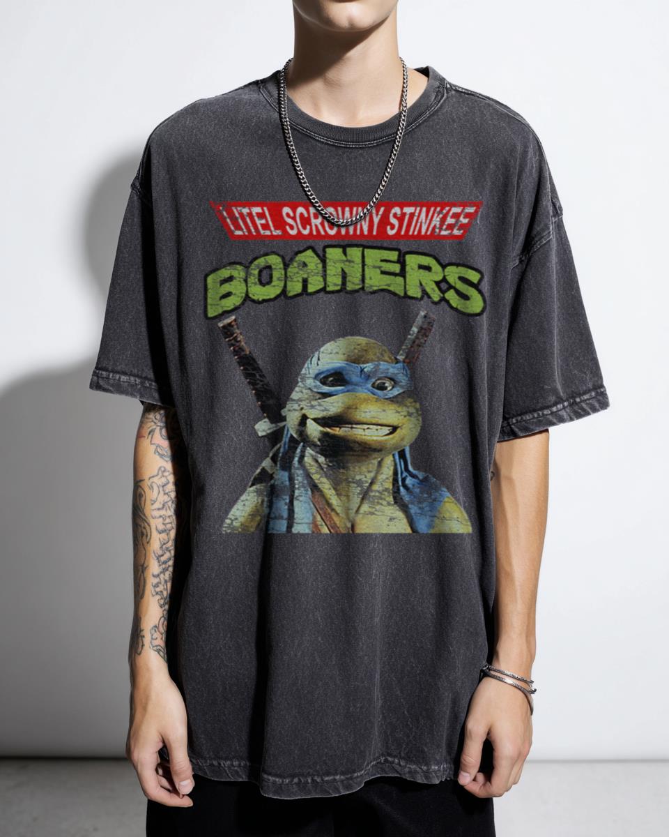 Funny TMNT Parody T-Shirt | 'Litel Scrowny Stinkee Boaners' Meme Tee