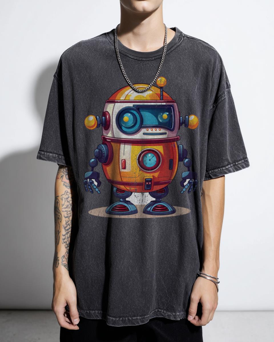 Futuristic Sci-Fi Robot Art T-Shirt - Modern Technology Graphic Tee