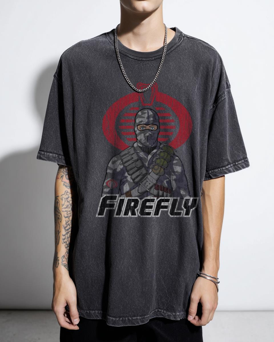 G.I. Joe Firefly Acidwash T-Shirt | 80s Cobra Saboteur Fan Art