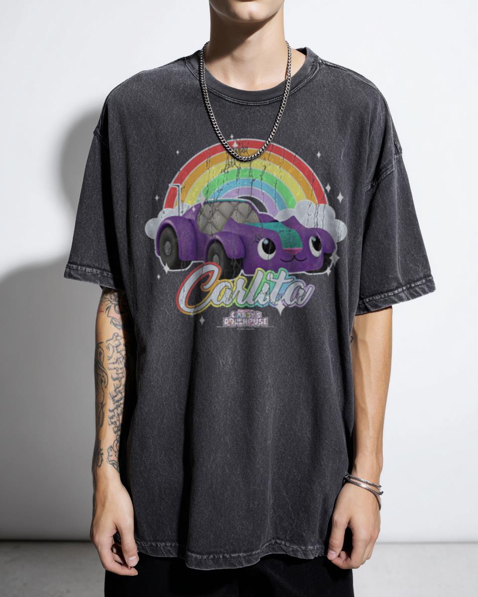 Gabby's Dollhouse Carlita Rainbow Portrait T-Shirt - Cute Kids Netflix Character Tee