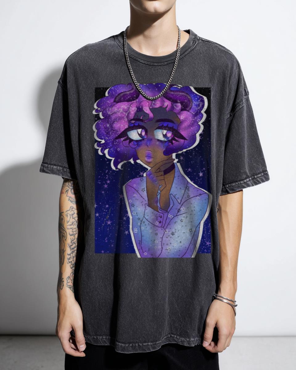 Galaxycore Demon Girl Anime T-Shirt - Kawaii Original Character Dusk Unisex