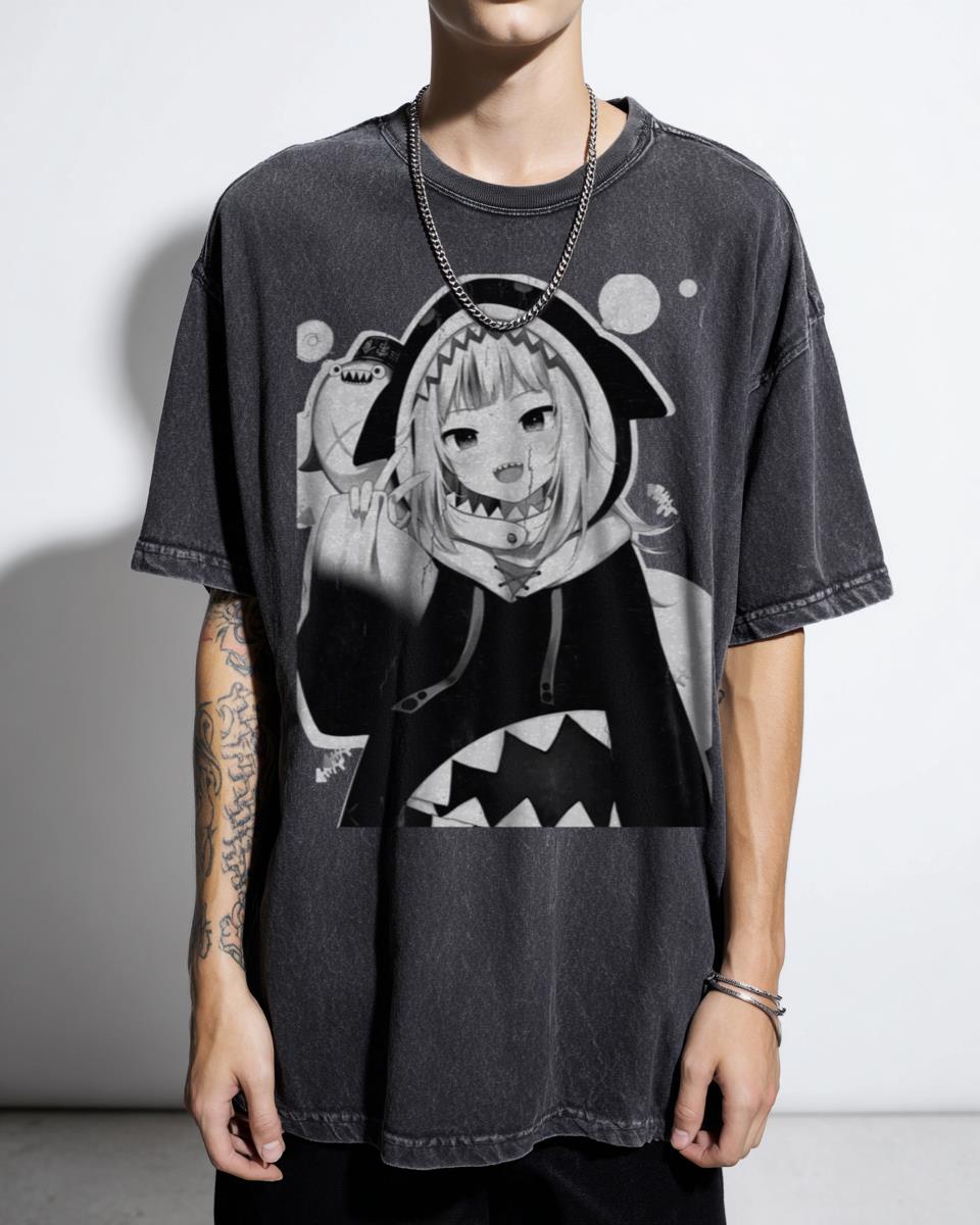 Gawr Gura Manga Hololive EN VTuber T-Shirt - Anime Shark Girl Fan Apparel