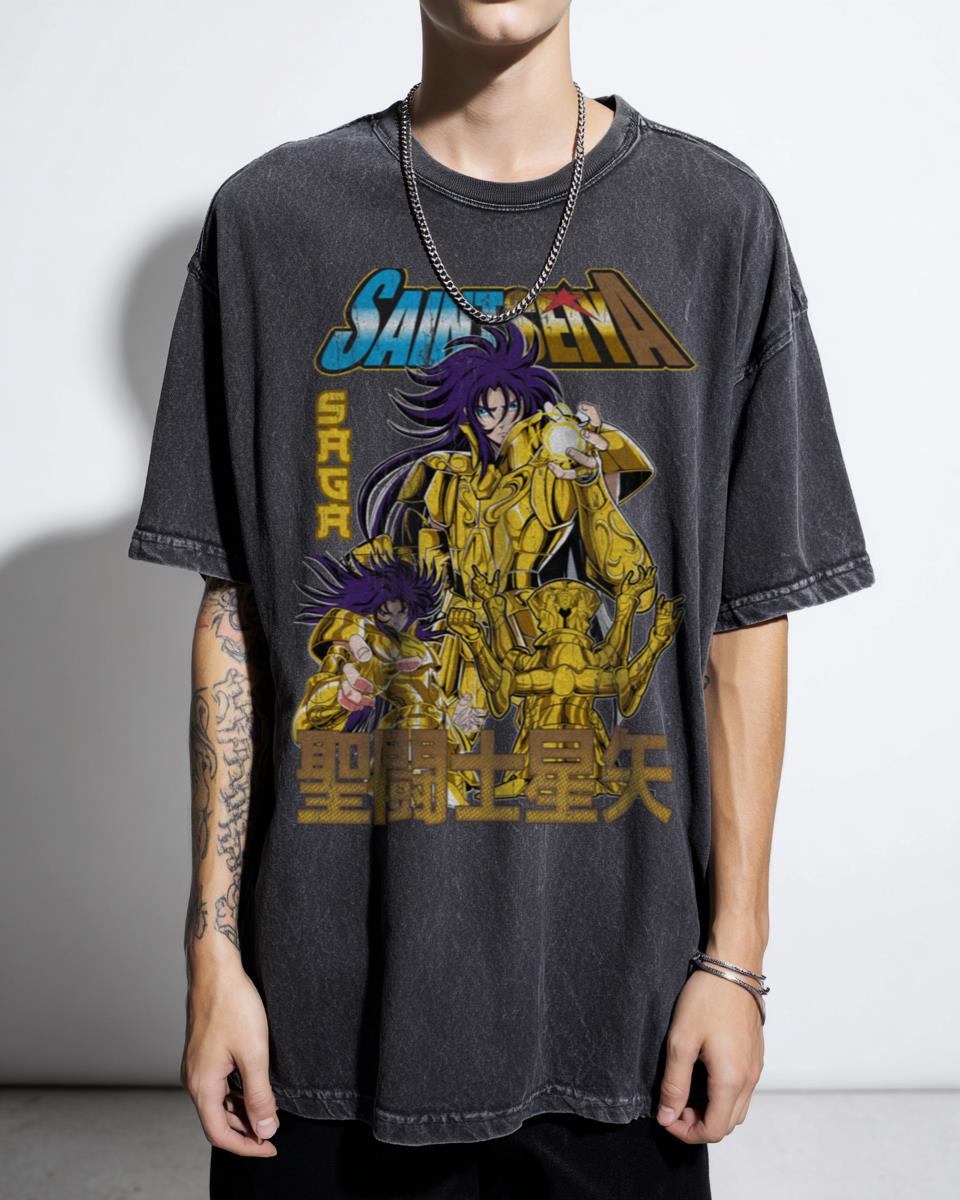 Gemini Saga Anime T-Shirt - Saint Seiya Knights of the Zodiac Fan