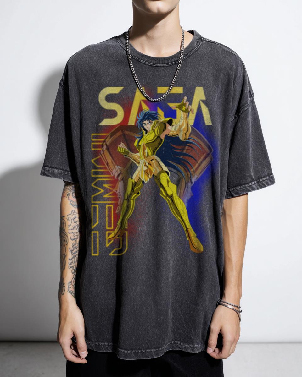 Gemini Saga Knights of the Zodiac Anime T-Shirt - Saint Seiya Gold Knight Fandom