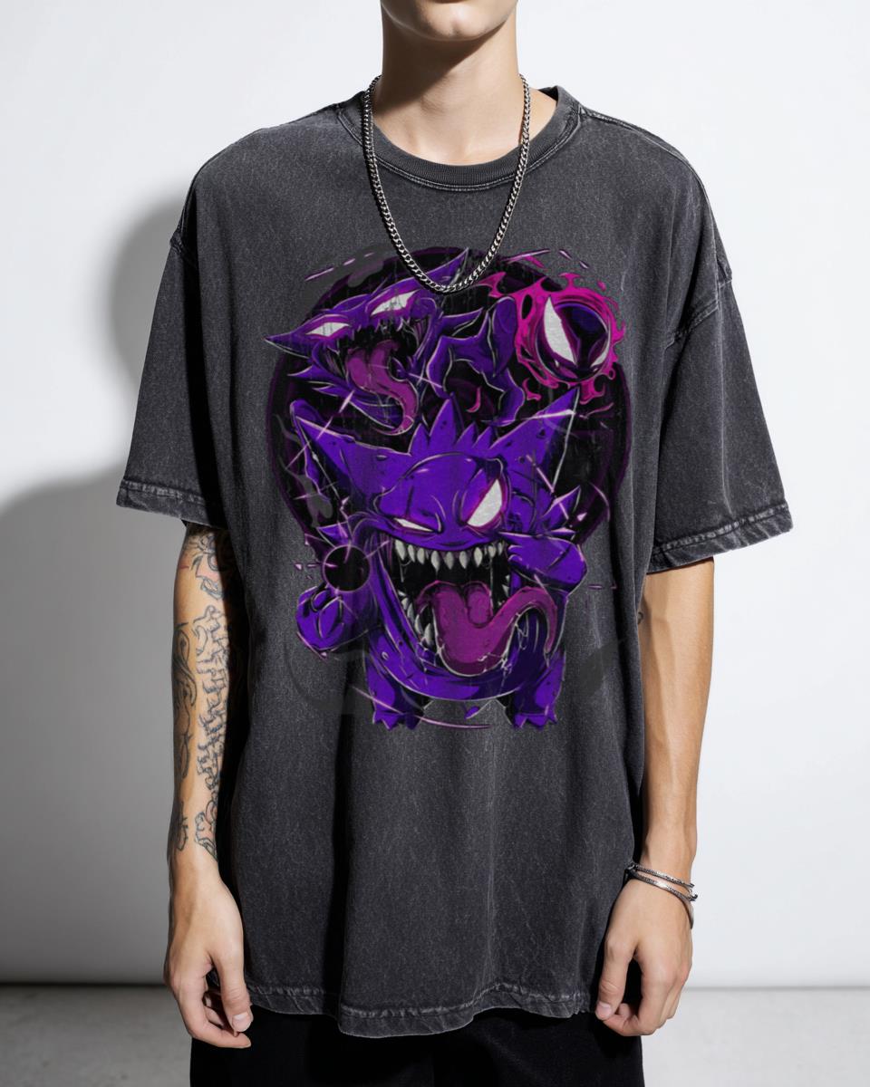 Gengar G3ng4r Ghost Pokemon Anime T-Shirt - Japanese Gaming Fan Gift Unisex