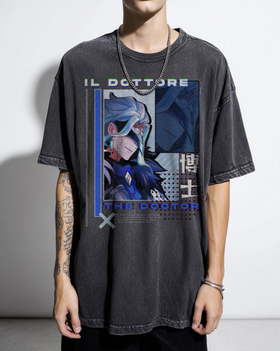 Genshin Impact Dottore Fatui Harbinger T-Shirt - Gaming Character Art