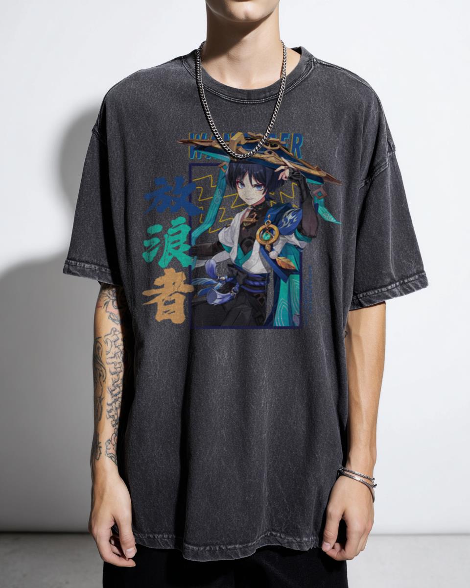 Genshin Impact Wanderer Scaramouche Anime T-Shirt - Fatui Fan Art Unisex