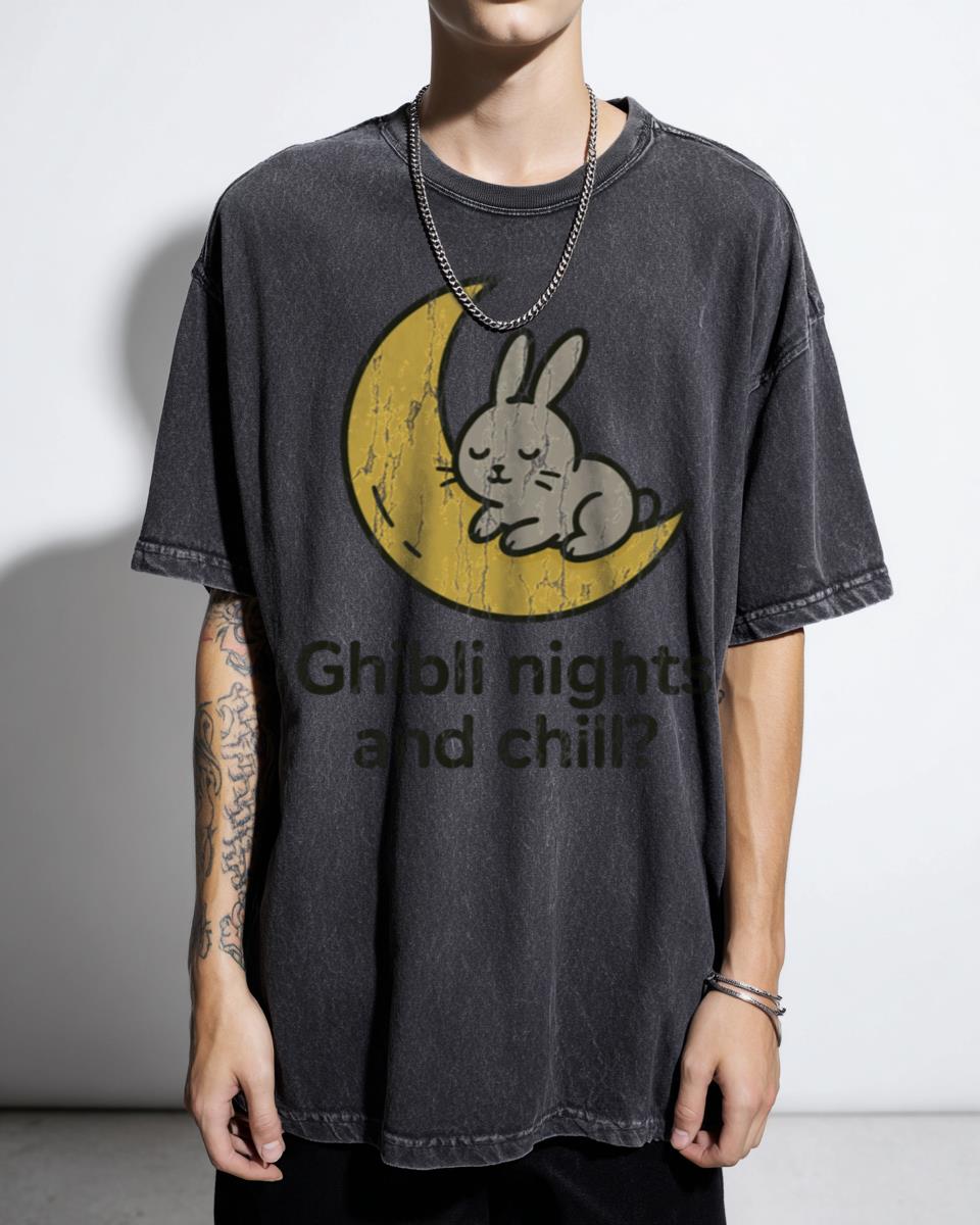 Ghibli Nights & Chill Anime Catgirls T-Shirt - Funny Dragon Ball Z Meme