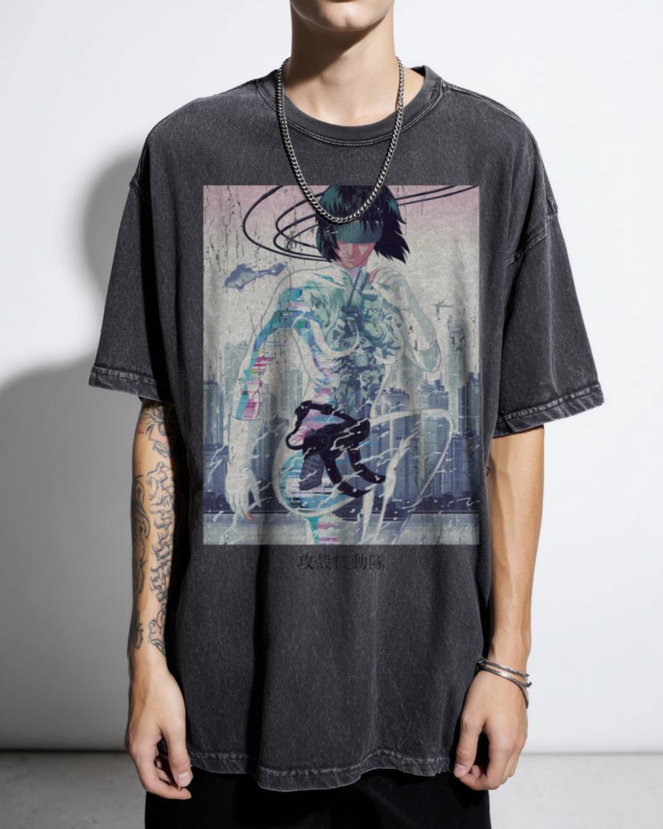 Ghost in the Shell Major Anime Cyberpunk T-Shirt - Kris Milkos Movie Art