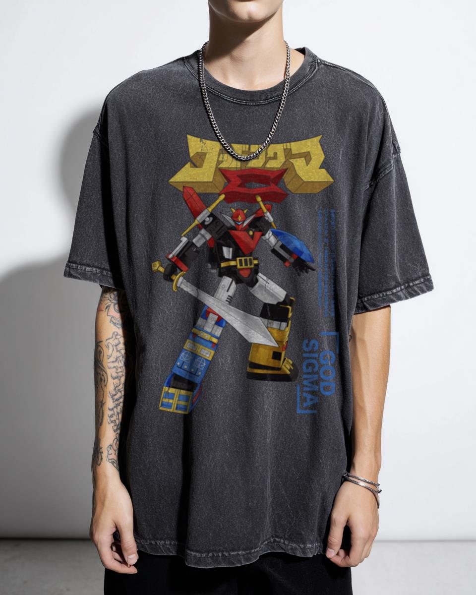 God Sigma Super Robot Anime T-Shirt - 80s Vintage Japanese Mecha