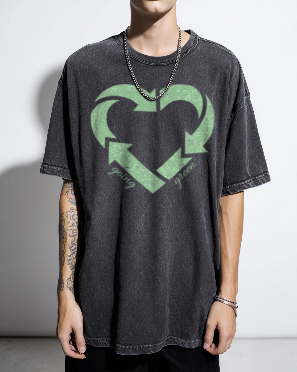 Going Green Black Edition T-Shirt - Minimalist Eco Friendly Earth Design