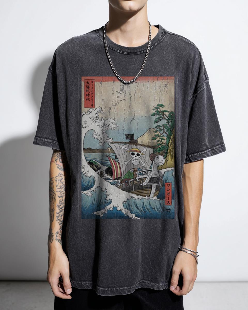Going Merry in Japan Anime Landscape T-Shirt