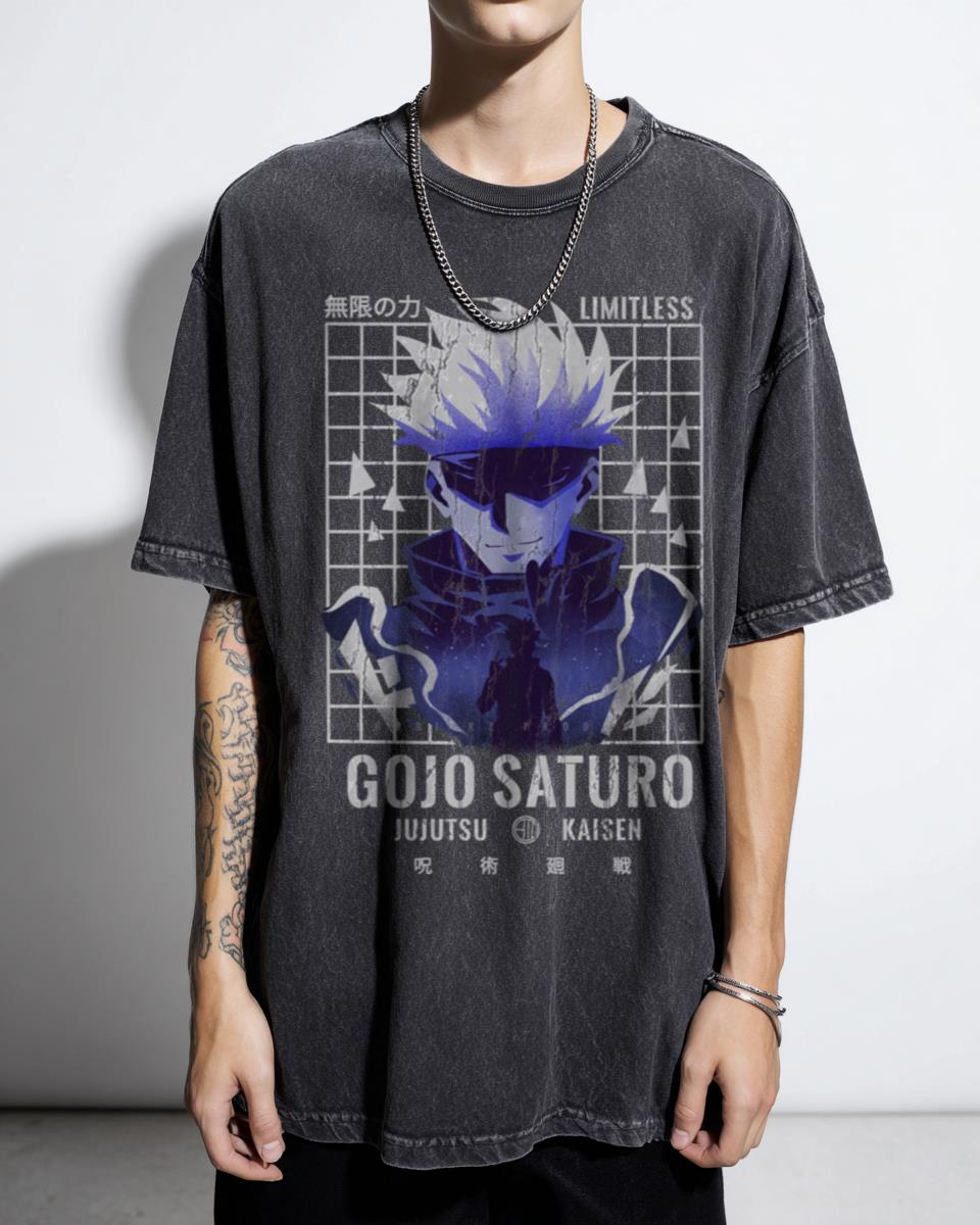Gojo Satoru Powerful Design JJK Jujutsu Kaisen Anime Tee