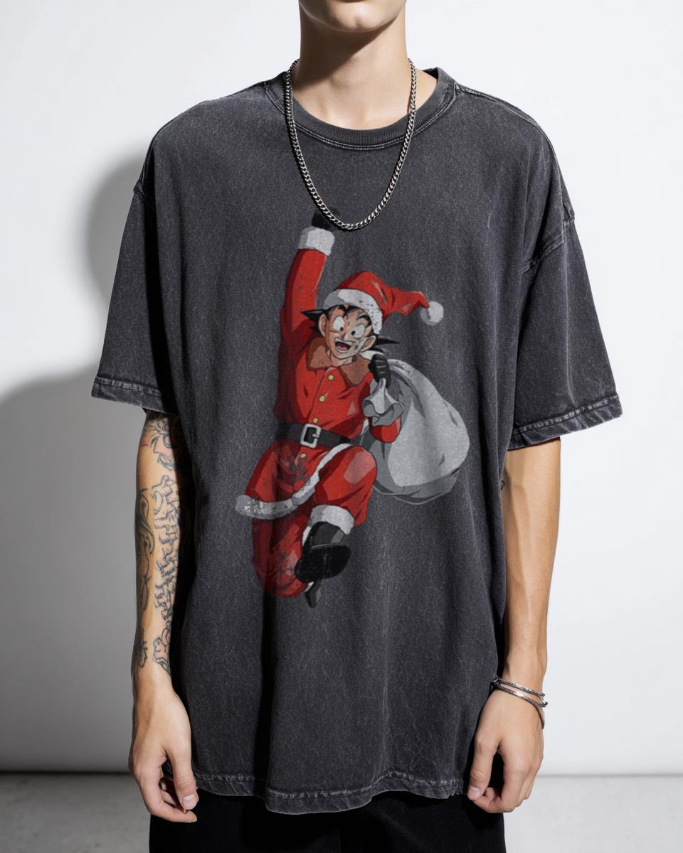 Goku Christmas T-Shirt | DBZ Anime Santa Graphic Tee