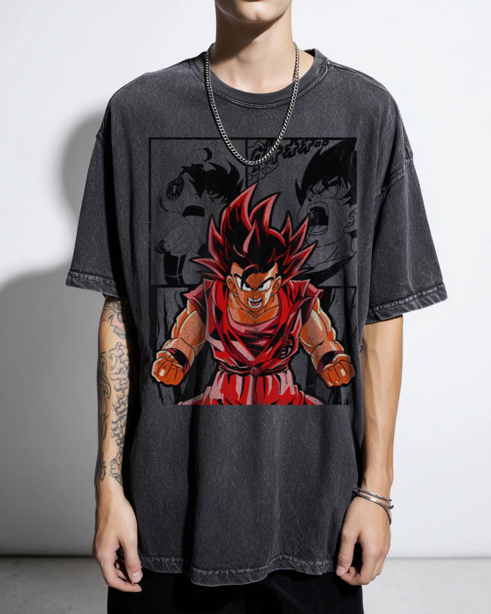 Goku Kaioken Power Up Dragon Ball Z Anime T-Shirt - Manga Fan Super Saiyan