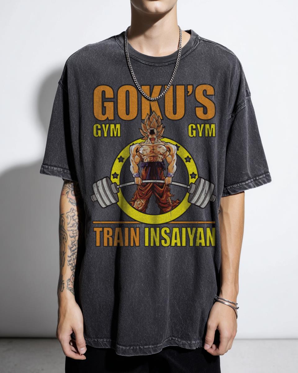 Goku's Gym 'Train Insaiyan' Deadlift T-Shirt - Funny DBZ Fitness Apparel