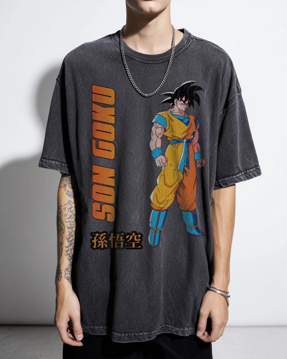Goku The Lone Warrior Kanji Dragon Ball Z T-Shirt - Super Saiyan DBZ Anime Gaming Tee Unisex