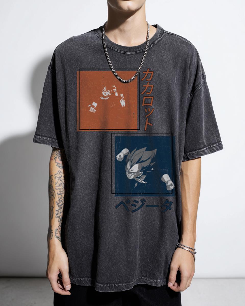 Goku & Vegeta Japanese Kanji Dragon Ball Z T-Shirt - Shonen Anime Manga Fan