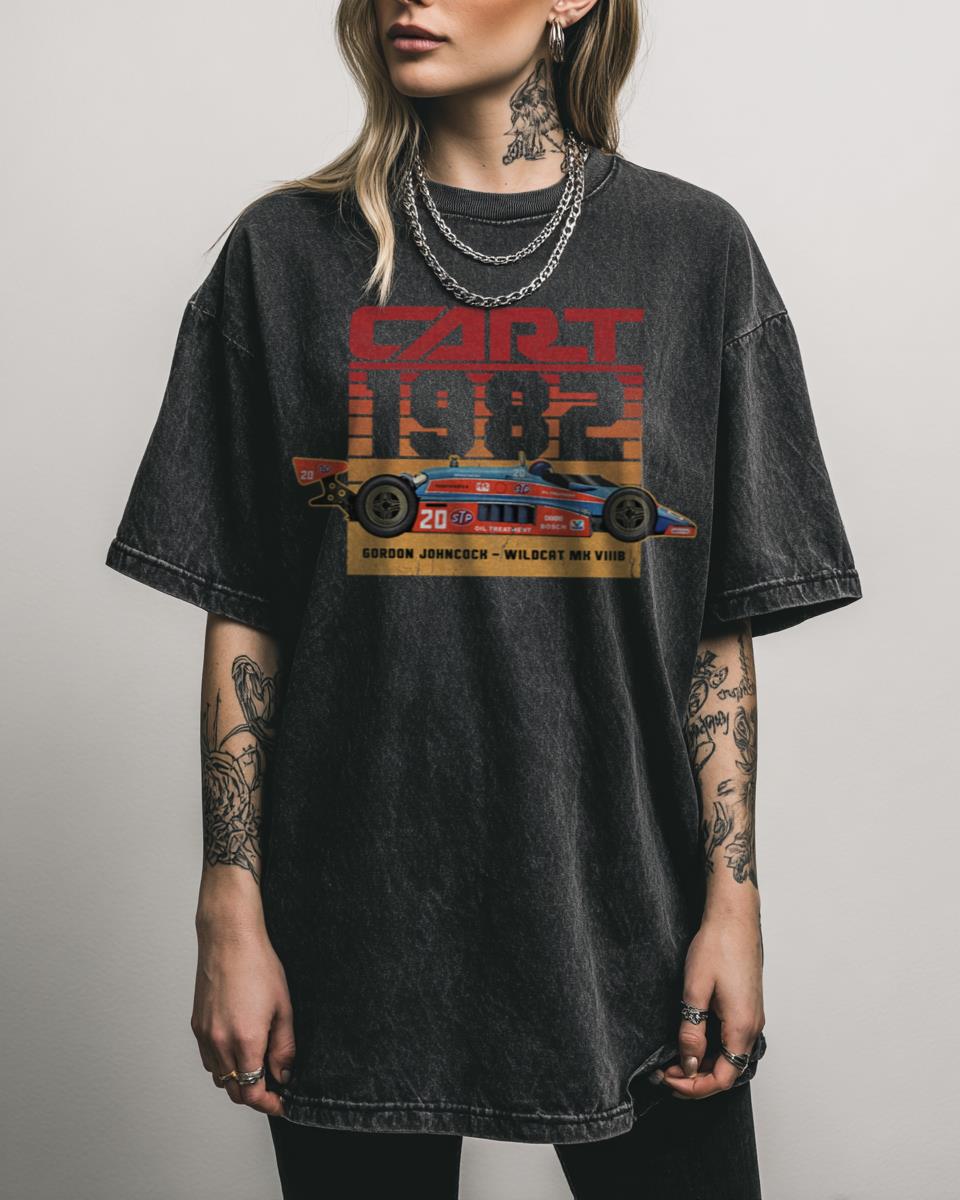 Gordon Johncock 1982 Indycar Retro T-Shirt – 80s Motorsport Racing Fan Unisex