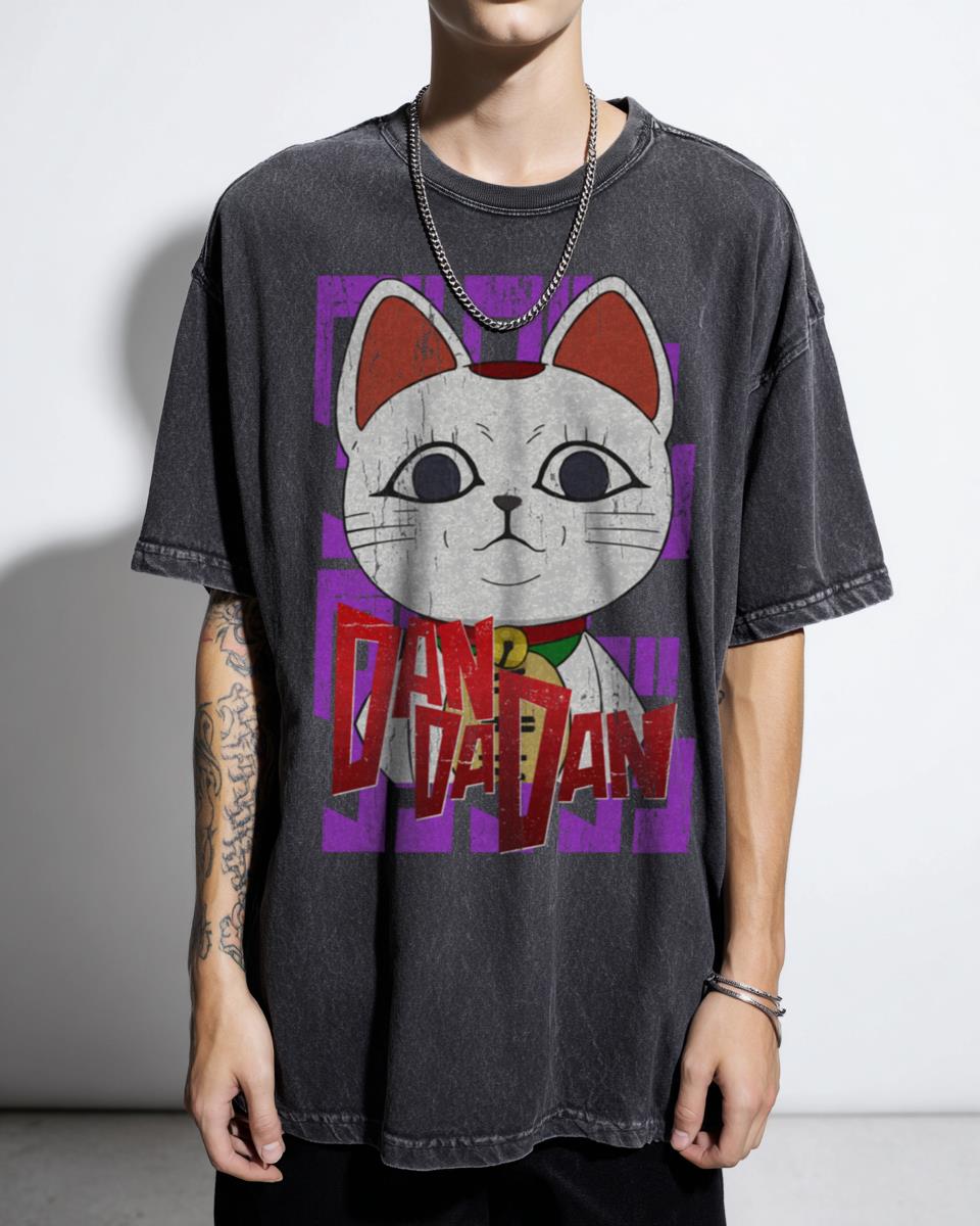 Granny Turbo Neko Cat Dandadan Streetwear T-Shirt - Japanese Anime Aesthetic Unisex